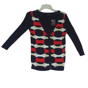 The Limited V-Neck Button‎ Front Cardigan Sweater Women's Size Small Preppy Navy